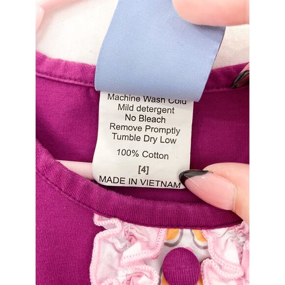 Three Sisters Girls size 4 Tiered Long Sleeve Dress Floral Ruffles Fall Winter - Picture 4 of 5